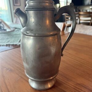 Vintage Metal Pitcher | Rustic Farmhouse Decor | Antique Patina Jug